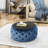 Button- In Dark Blue Velvet, With Robust Tempered Glass Top, Modern Design, 30" X 14.5 Velvet Button Tufting, Finish, Glass, 30.45" W D 14.77" H-1139308653