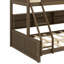 Lit simple superposé au-dessus de grand lit simple avec armoires de rangement et ports USB-114728140