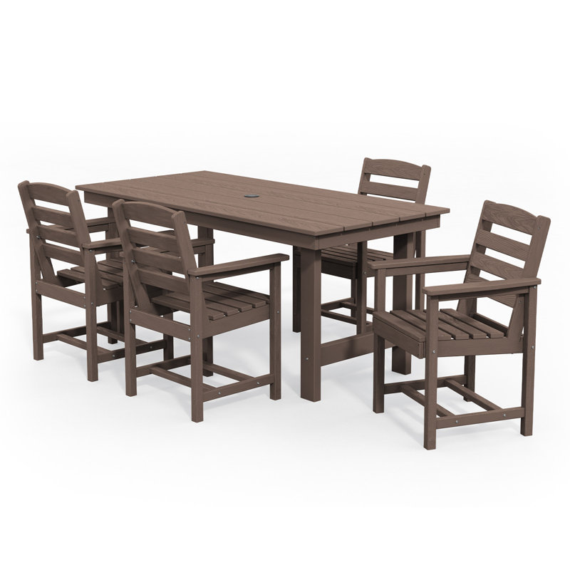Reata HDPE Outdoor Dining Chair, Coffee