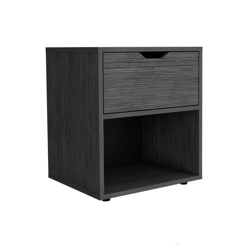 19.7-Inch High Nightstand End Table With Open Shelf