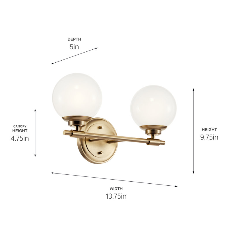 Éclairage de salle de bain à intensité variable à 2 lumières Thorman, Nickel