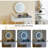 Dressing Table with LED Lights Glass Top Dressing Table with Extendable Side Table 5 Drawers Dressing Table with Mirror and Stool for Bedroom