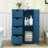 Wooden 4 Drawer Free Standing Bathroom Floor Cabinet Storage Cupboard Adjustable Blue