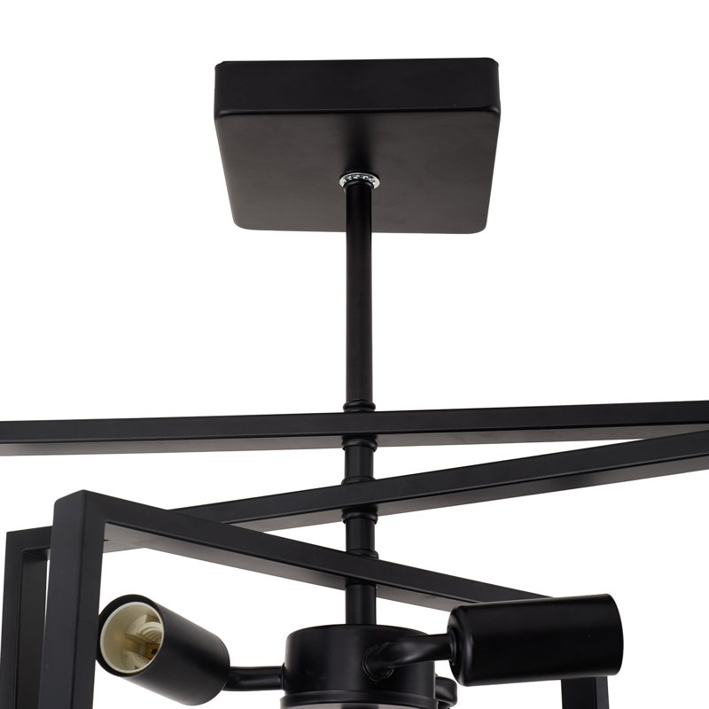 Iron Semi Flush Mount, Black