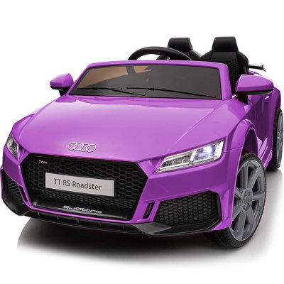 Outfunny Electric Car for Kids, Licensed Audi TTRS 24V Kids Ride-on Toy Car for Toddlers with Remote - Purple