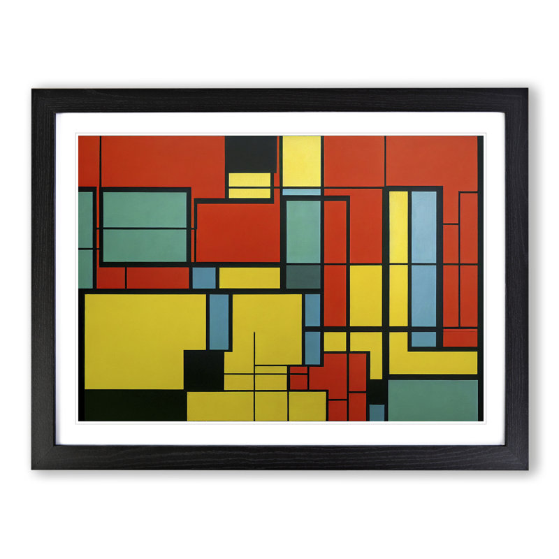 Cubism Abstract Vol.5 - Framed Print, 25cm H x 34cm W x 2cm D, Black