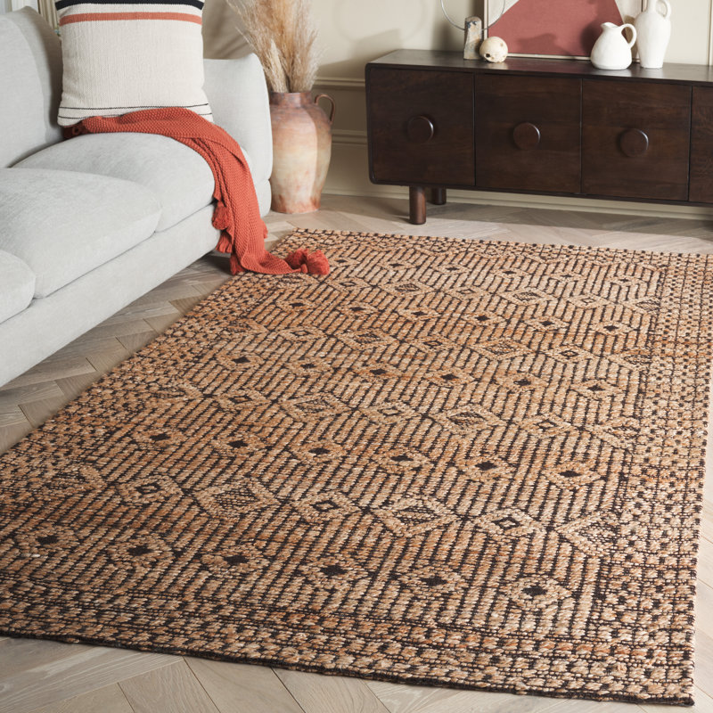 Tapis géométrique en fibre naturelle 562 jacquard, Rectangle de 5 pi x 8 pi