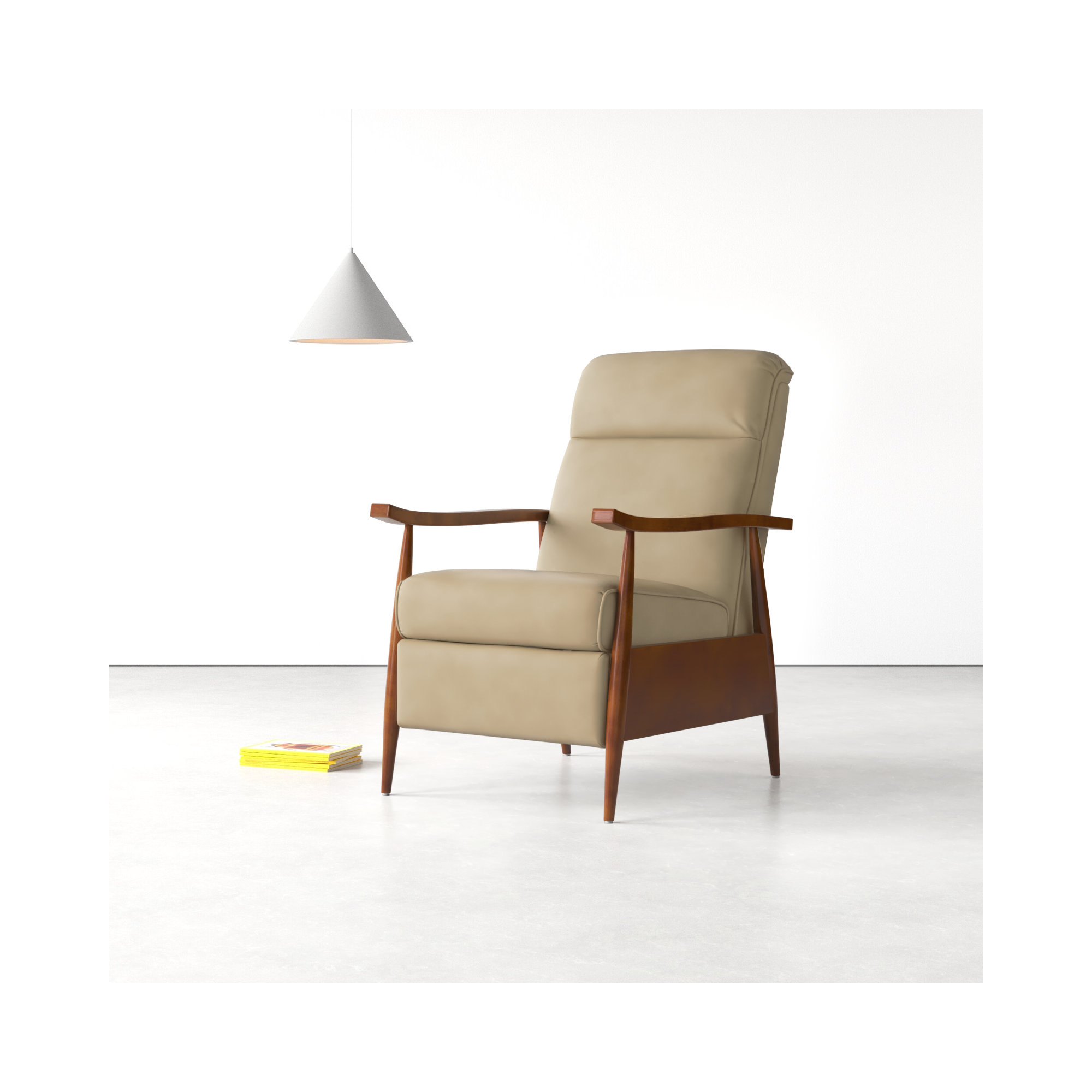  30" Wide Leather Recliner, Shoreham Cream Top Grain Leather