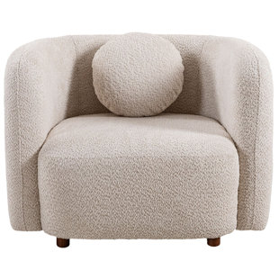 Boucle Upholstered Barrel Chair Accent Chair Arm Chair Living Room Chair Waiting Room Chair Reception Chair Reading Chair