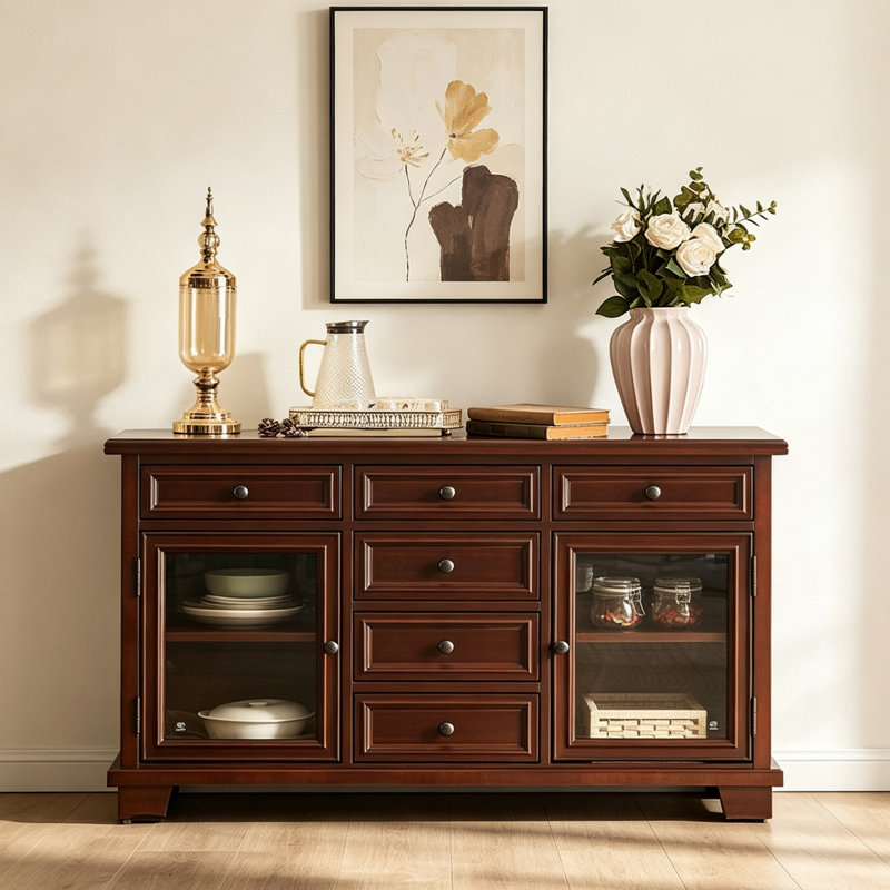 Retro Solid Wood Sideboard