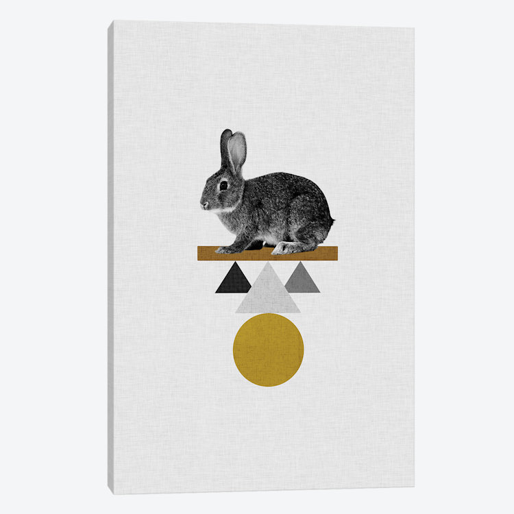 « tribal lapin », impression sur toile, H 60 po x l 40po x P 1,5 po, Toile tendue, Pas de tapis