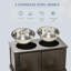 Bols pour chiens surélevés pour grands chiens réfléchis - Mangeoire surélevée avec rangement, acier inoxydable, intérieur, café, style moderne