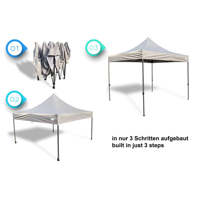 Premium Line 3 x 3m Gazebo, Grey