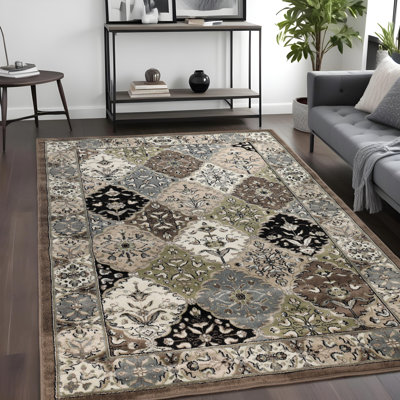 Tapis intérieur neutre damassé moderne Francesca
