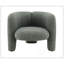 Fauteuil d'appoint en tweed vert Pemba