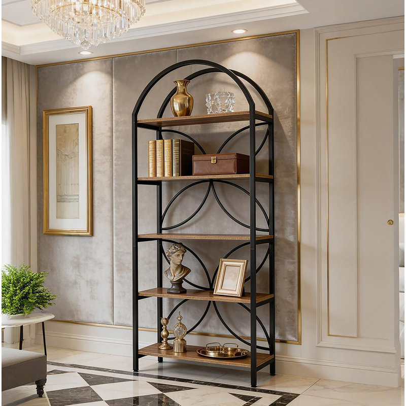 Display Rack,Tall Bookshelf,Arched Bookcase