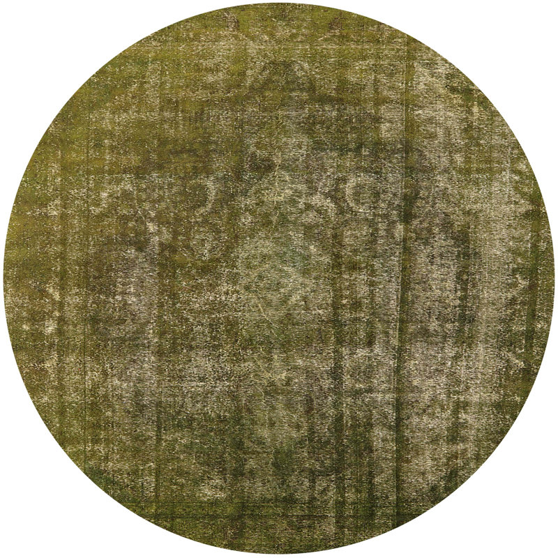 Tapis 100% Mid-Century moderne lavable à la machine 1863, Rond 7 pi