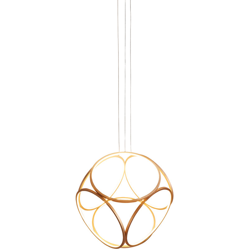  Luminaire suspendu géométrique unique à 6 lumières DEL, Or