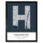 Hamamatsu City Map Hamamatsu Navy 1 Piece Single Picture Frame Wall Art