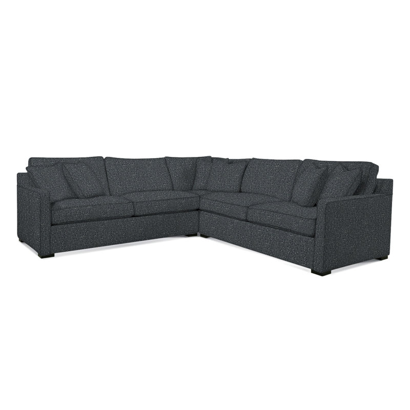Brentwood Sectional, Green and Blue Stripe; 0252-54, Black