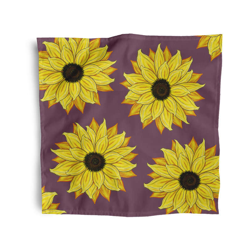 Leocadia Polyester Floral Square Napkin, Purple