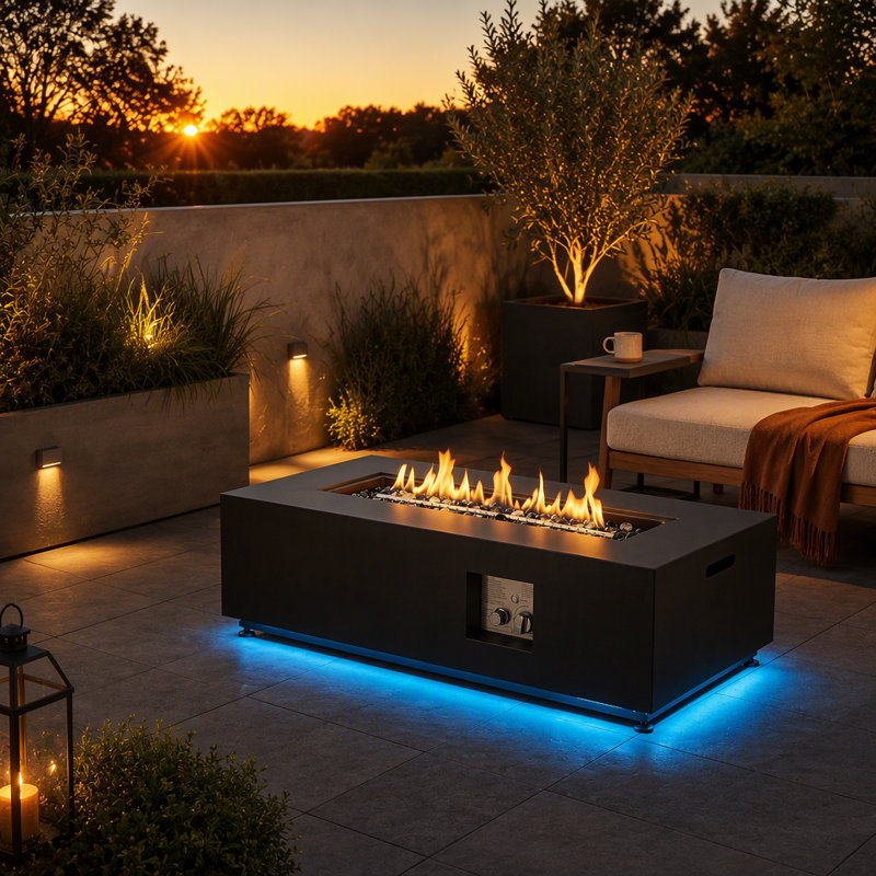 Rectangle Propane Outdoor Fireplace