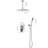 Shower Head System Ceiling - Comfortable Experience Brushed Nickel 16" Mounted Shower, Brass And Stainless Steel, Nickel, Bathroom Exhilarating Bath-127377184