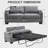 Pull-Out Chenille Queen Sofa Bed With Memory Foam Mattress-1257220724