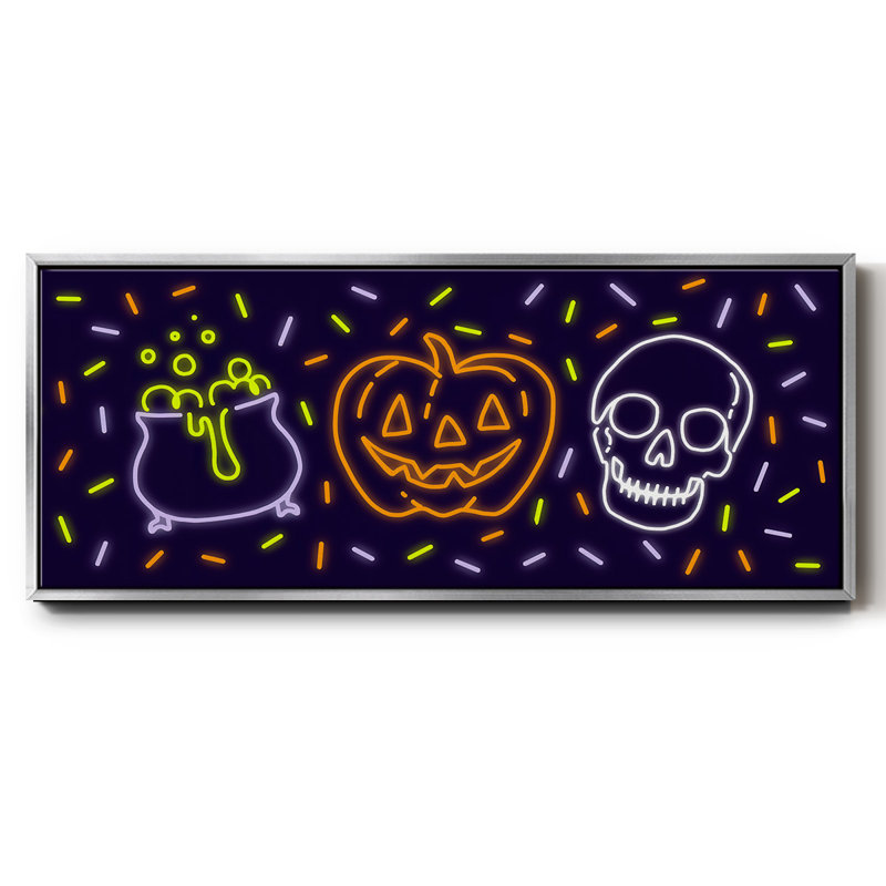 Neon Halloween Collection D-, toile encadrée, H 24 po x l 60 po