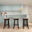 Tabouret 30 ", finition espresso, siège en tissu beige