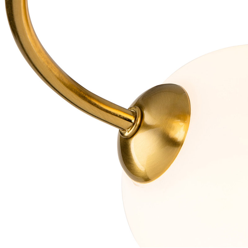 Flush Mount, Brushed Brass, 6, Opal White