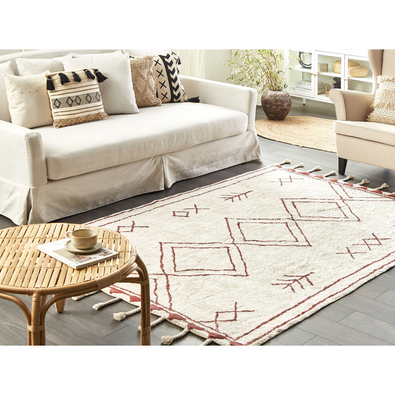 Gouglersville Geometric Cotton Hand Woven Area Rug, Rectangle 140 x 200cm