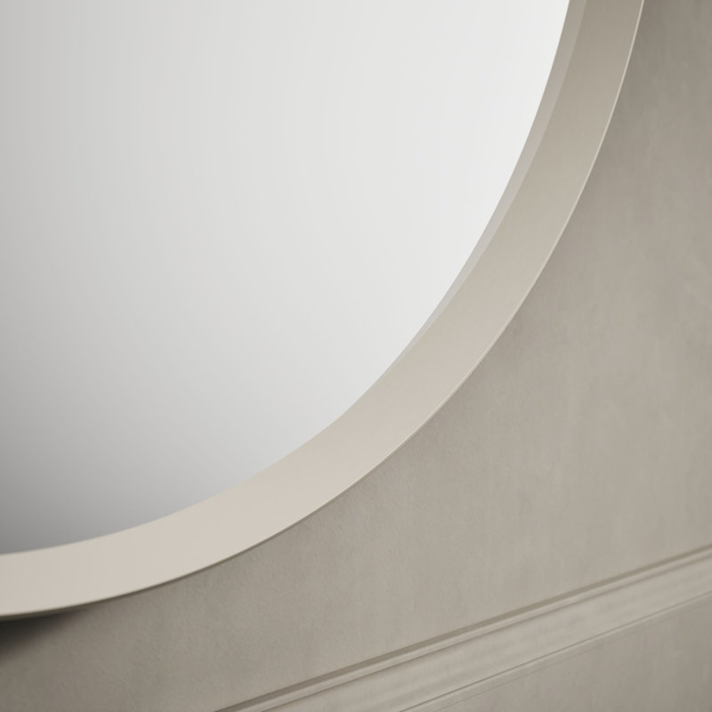 Essential Capsule Wall Mirror, Bathroom/Vanity Mirror with Frame, Brushed Nickel, 40" x 20"
