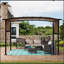Pavillon de jardin d'extérieur 12 x 9 pi Pergola, auvent rétractable à abat-jour, pavillon de jardin en acier à raisin, pergola Sunseler-112385236