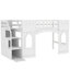 Lit mezzanine simple avec escalier de rangement et fenêtres de maison de jeu-1883929154