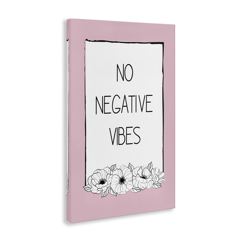 No No Vibative Vibes on Pink, art mural sur toile par Martina Pavlova, H 30 po x l 20 po