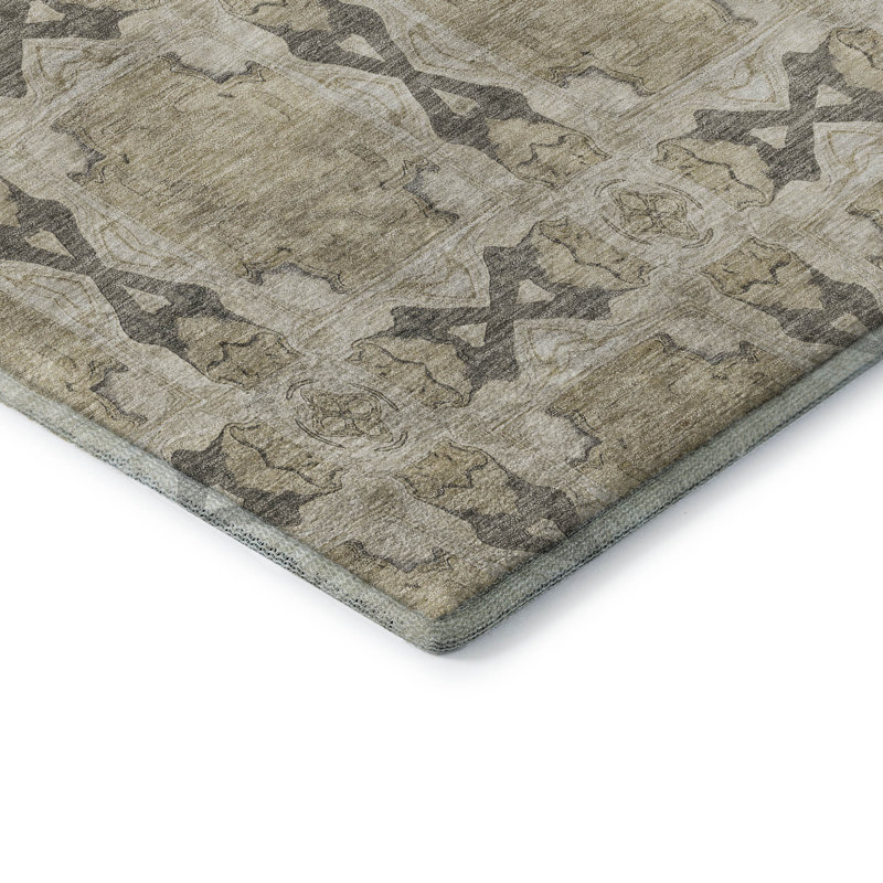 Premium Machine Washable Cerrito AMF564 Beige Rug, Round 8'
