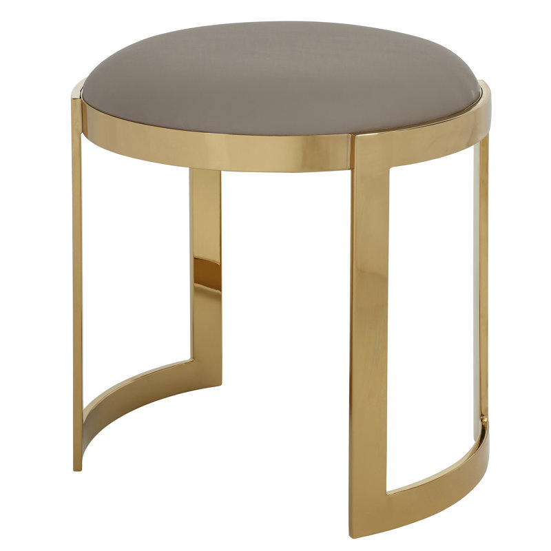 Tabouret de coiffeuse Nouri, Or, Similicuir sable