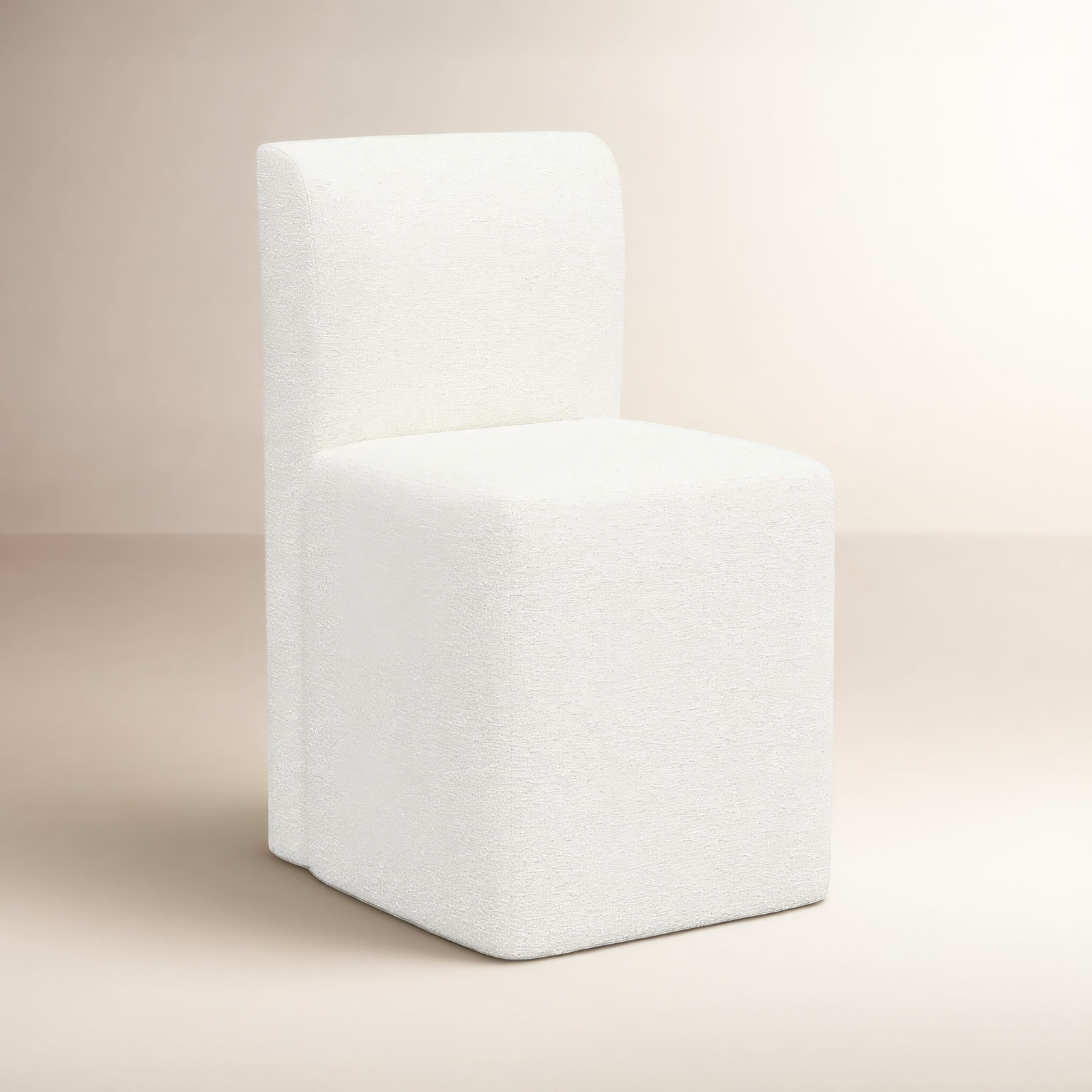 Mendy Linen Parsons Dining Chair, Classic Snow Boucle