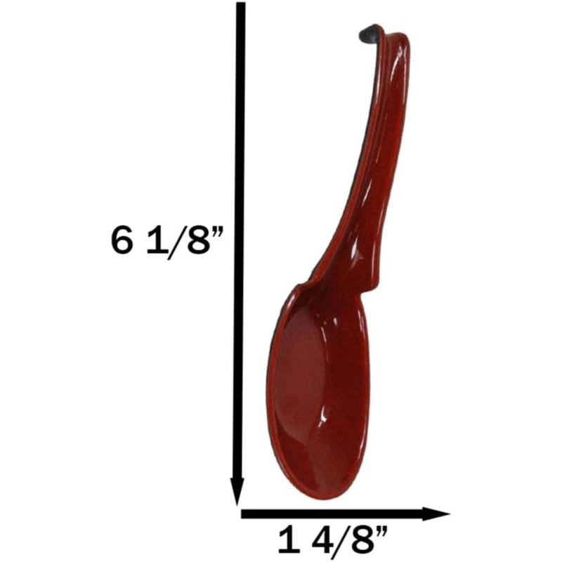 Ensemble de 6 cuillères à soupe en mélamine avec louche, Rouge / noir