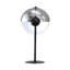 Lampe de table 24 po, abat-jour rond en verre orbe métallique, noir