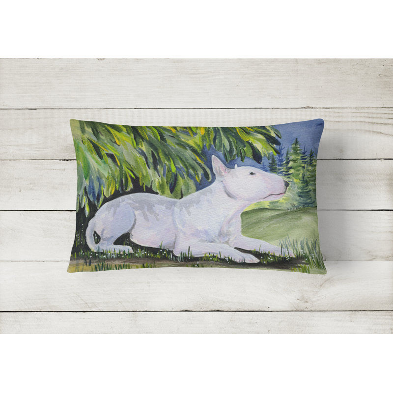Bull Terrier Outdoor Reversible Throw Pillow