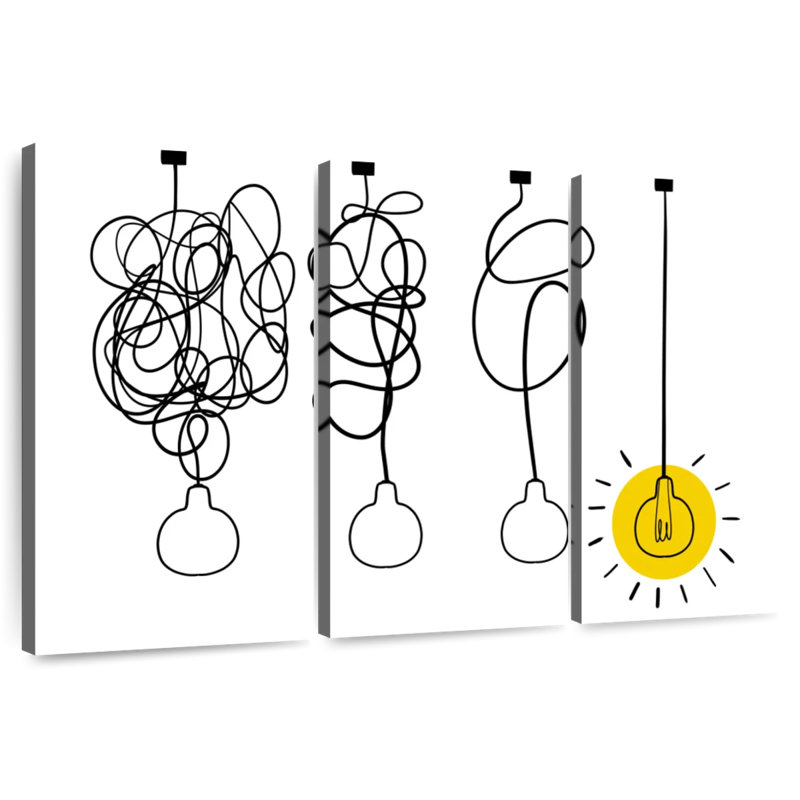 Abstract Idea Lightbulb, 42" H x 65" W