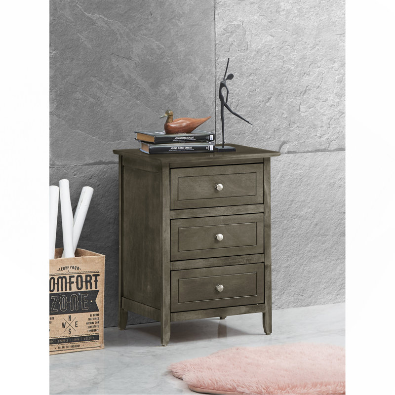 Table de chevet transitionnelle grise sophistiquée, Gris