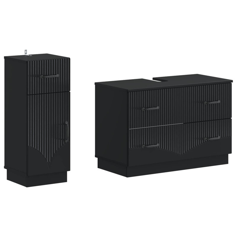 Bathroom Storage Furniture Set, Black