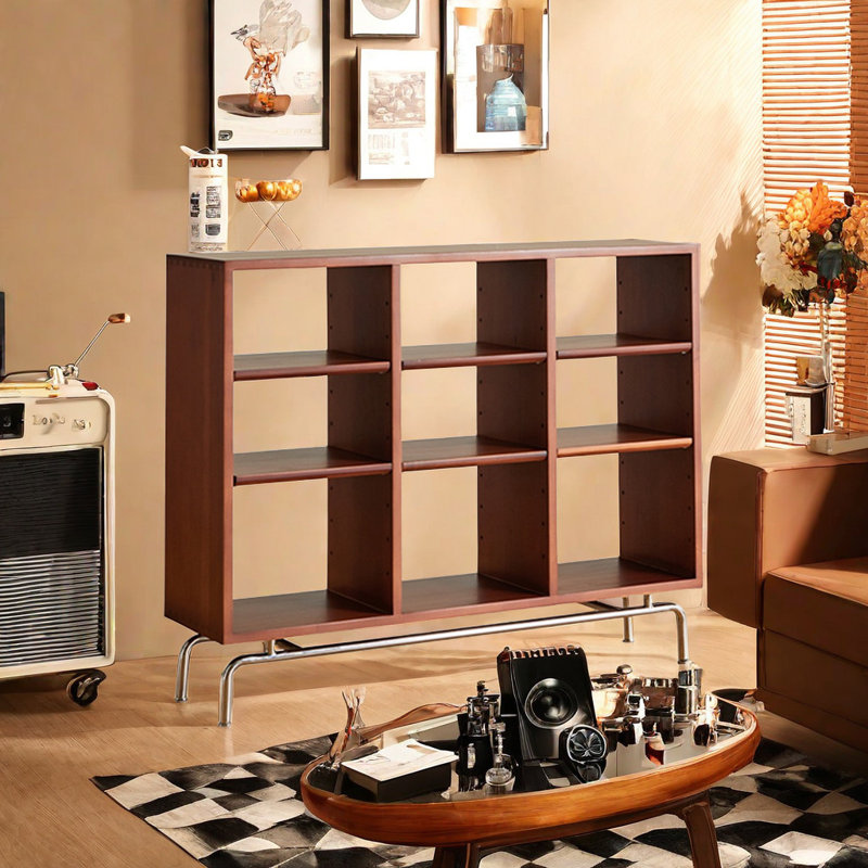 Vintage Large Capacity Storage Accent Cabinet Bookcase, Brown