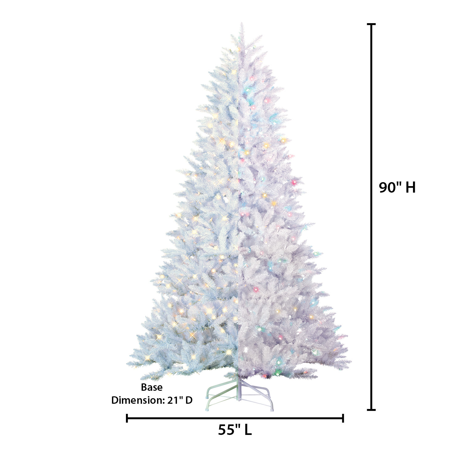Kaireece White 7.5' Pre-Lit Pine Christmas Tree