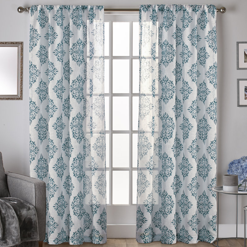 Knisley Sheer Curtain Pair, 54" W x 96" L, Dove Gray