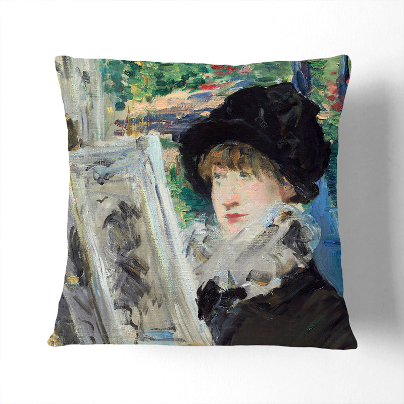 Woman Reading Square Throw Cushion, 40cm H x 40cm W x 15cm D