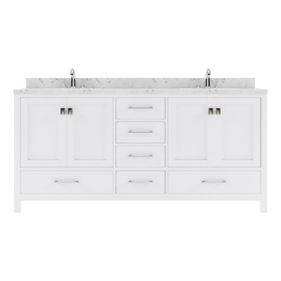 The Kazanovicz 72'' Solid Wood Double Vanity